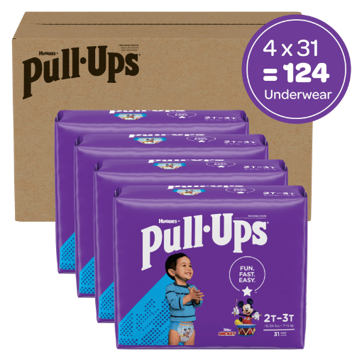 Pull-Ups Boys' Potty Training Underwear Size 4; 2T-3T; 124 Ct