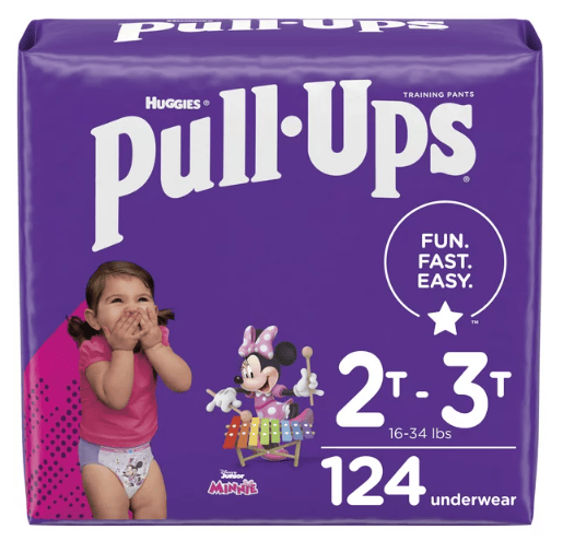 Pull-Ups Girls' Potty Training Underwear Size 4; 2T-3T; 124 Ct