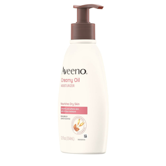 Aveeno Creamy Oil Body Moisturizer for Dry Skin, Non-Greasy, 12 fl oz