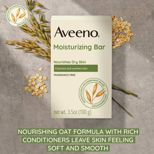 Aveeno Gentle Moisturizing Facial Cleansing Bar for Dry Skin, 3.5 oz