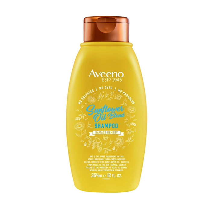 Aveeno Sunflower Oil Blend Moisturizing Nourishing Daily Shampoo, Red Currant Sugared Peony Vanilla, 12 fl oz