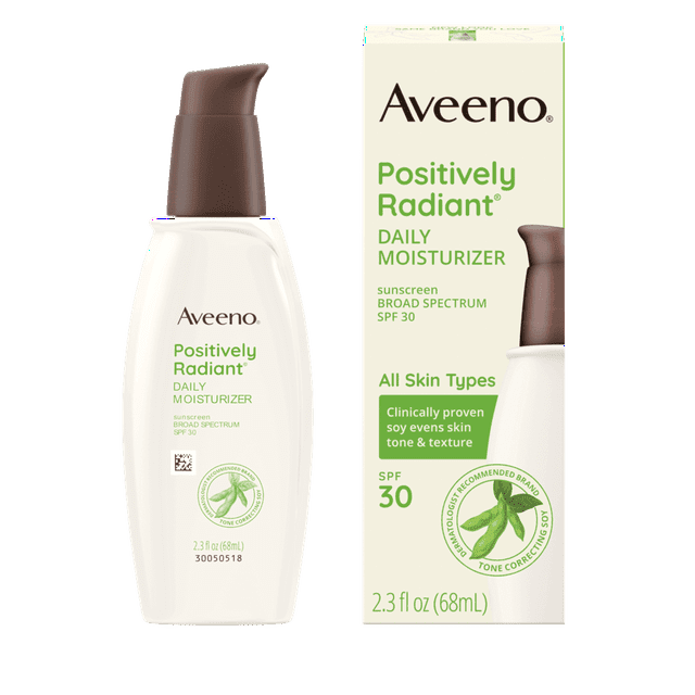 Aveeno Positively Radiant Daily Facial Moisturizer, Broad Spectrum SPF 30, 2.5 fl oz