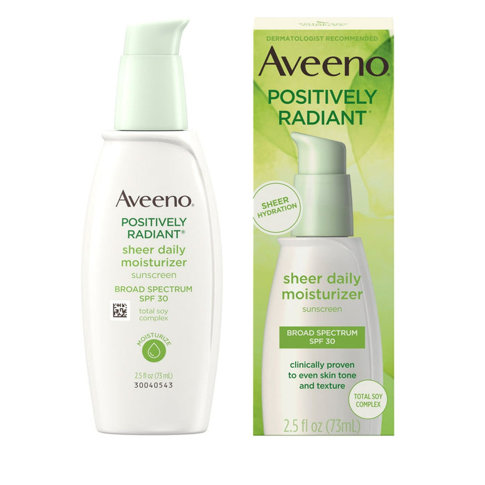 Aveeno Positively Radiant Sheer Daily Moisturizer SPF 30, 2.5 fl oz