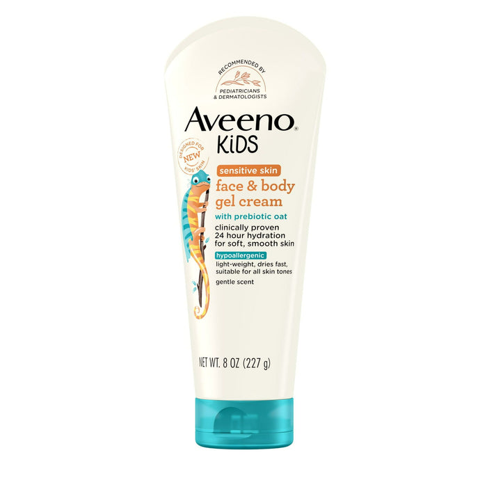 Aveeno Kids Face and Body Gel Cream Lotion for Sensitive Skin, 8 oz