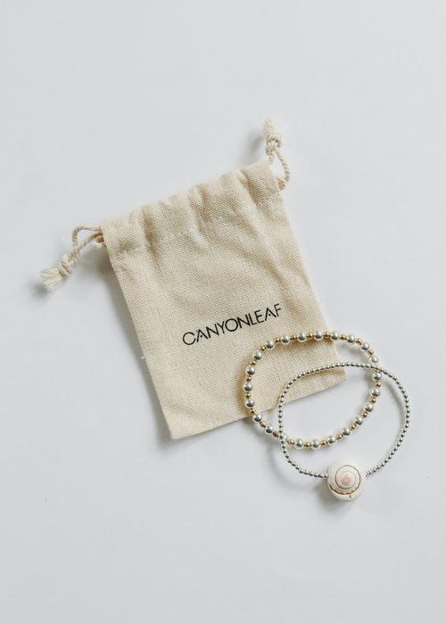 Sterling Silver + Sea Shell || Beaded Anklet or Bracelet