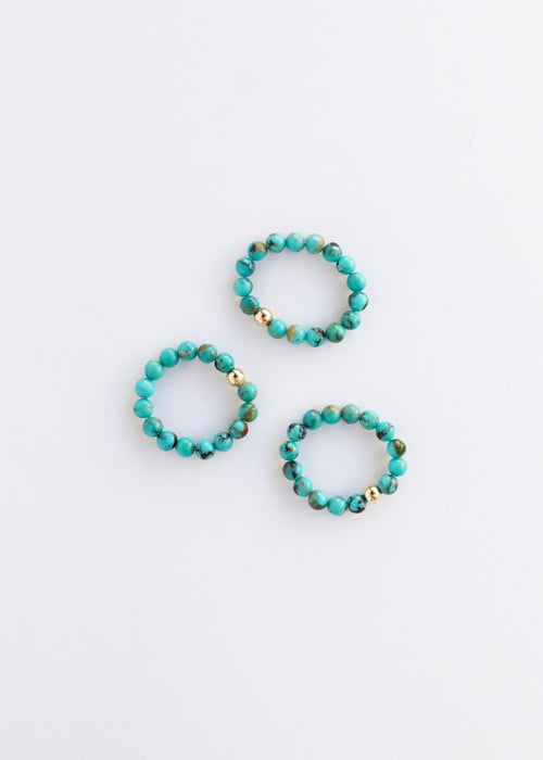Natural Turquoise + 14k Gold Filled || Adult Ring