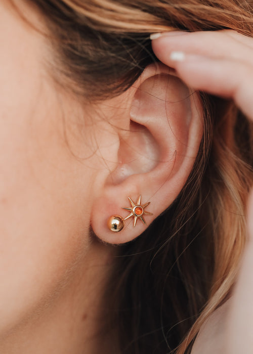 18K Gold Vermeil + Baltic Sea Amber || Sunshine Earrings 