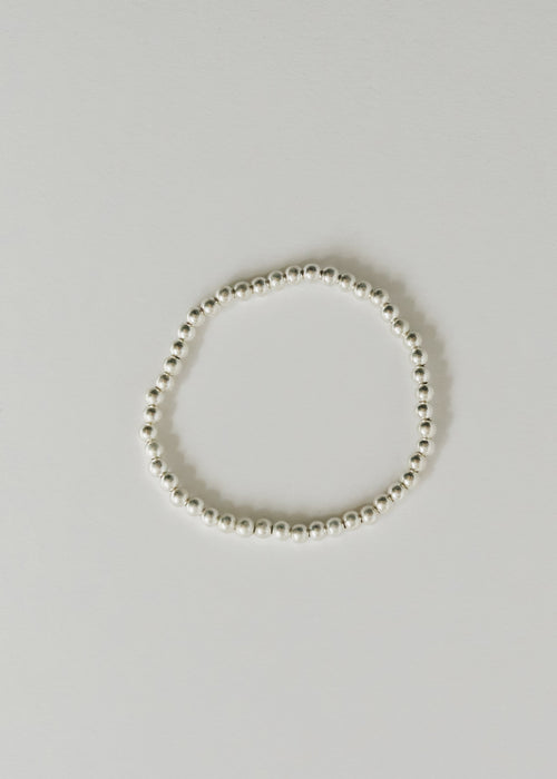 Sterling Silver || Beaded Stretch Anklet or Bracelet