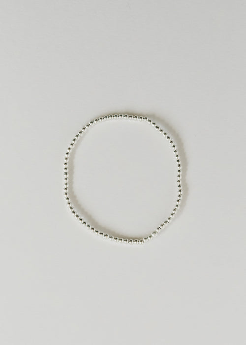 Sterling Silver || Beaded Stretch Anklet or Bracelet