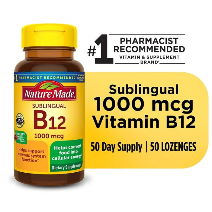 Nature Made Sublingual Vitamin B12 1000 mcg 50 Lozenges
