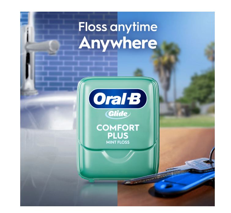 Oral-B Glide Comfort Plus Dental Floss, Extra Soft, Value 2 Pack (40m Each)