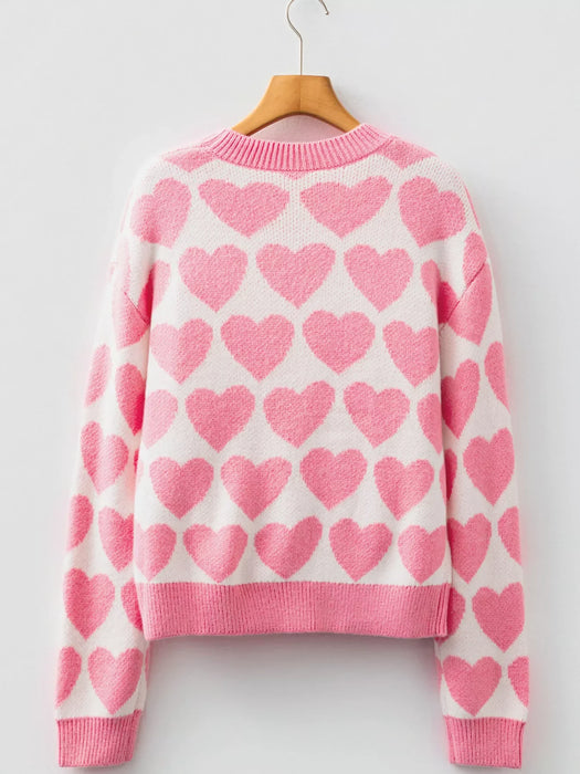 Valentine Heart Round Neck Sweater