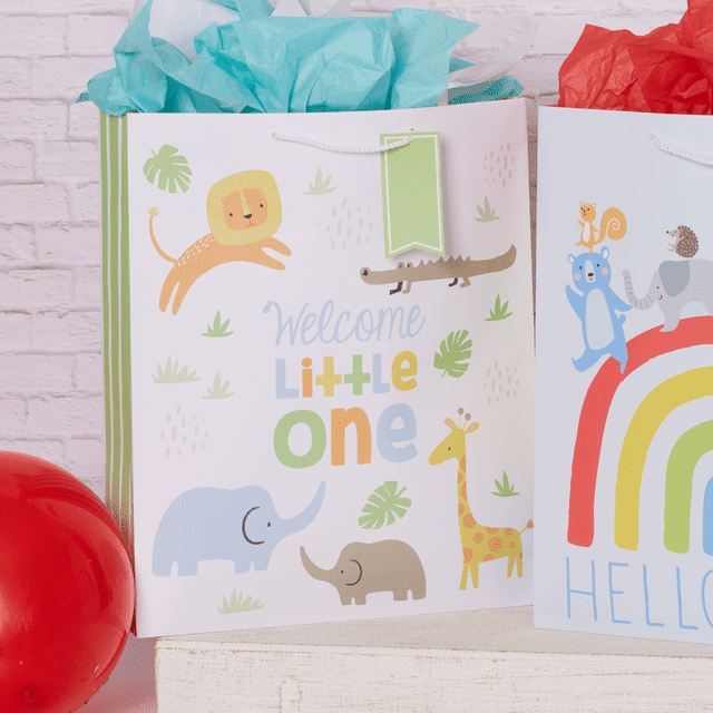 Way to Celebrate Jumbo Little One Gift Bag, Baby, Shower, White