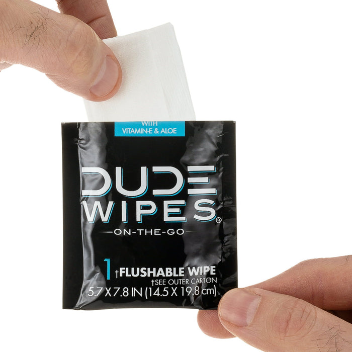 DUDE Wipes Flushable Wipes, Unscented XL On-The-Go Wet Wipes, 15 Count, 3 Pack