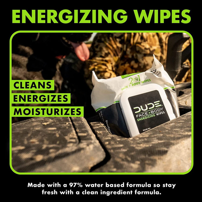 DUDE Wipes Face and Body Wipes, 3 Pack, 90 Wipes