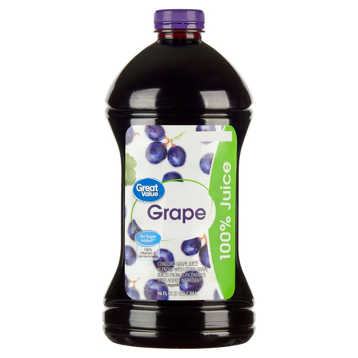 Great Value 100% Grape Juice, 96 fl oz