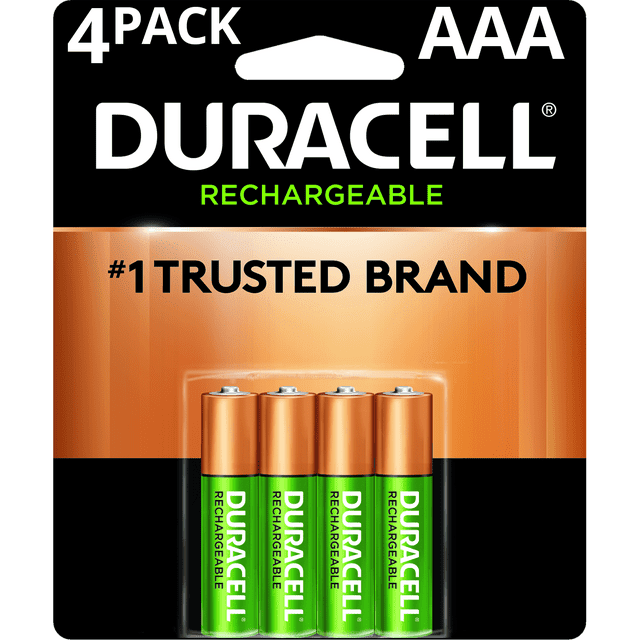 Duracell Rechargeable AAA Batteries, Pre-Charged 1.5V Triple A Battery, 4 Pack