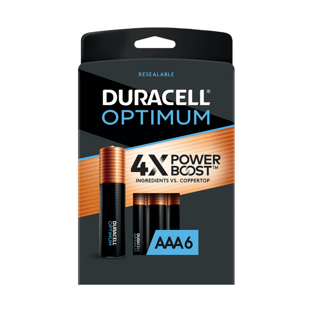 Duracell Optimum AAA Battery with 4X POWER BOOST?, 6 Pack Resealable Package