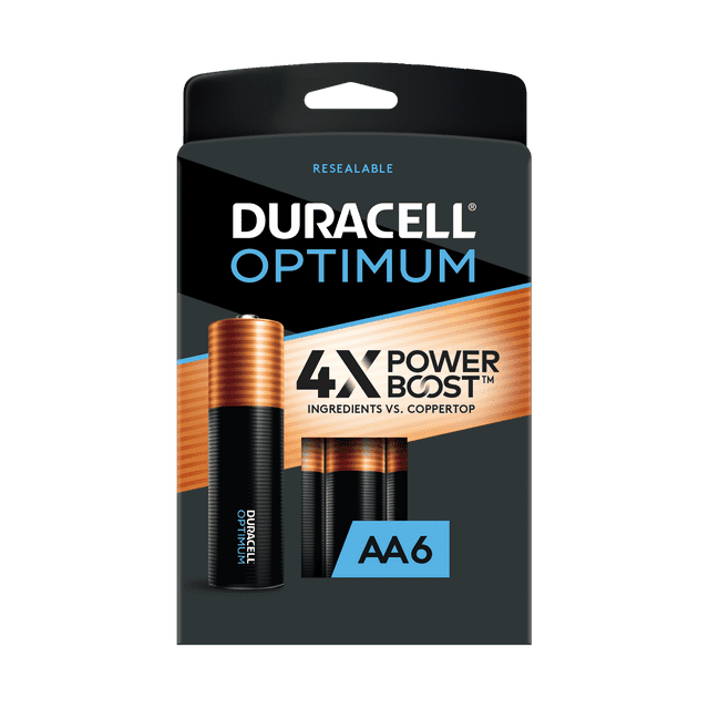 Duracell Optimum AA Battery with 4X POWER BOOST?, 6 Pack Resealable Package