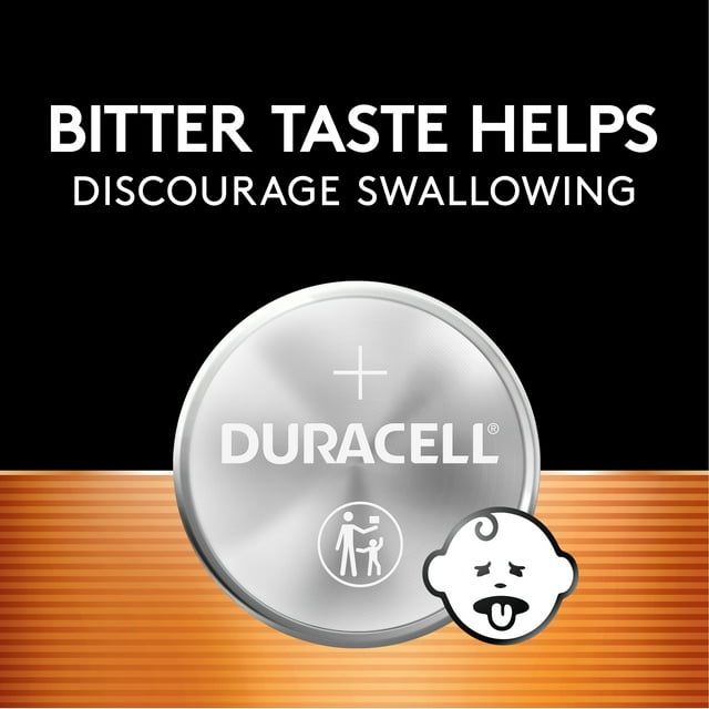 Duracell 2016 Lithium Coin Battery 3V, Bitter Coating Discourages Swallowing, 2 Pack