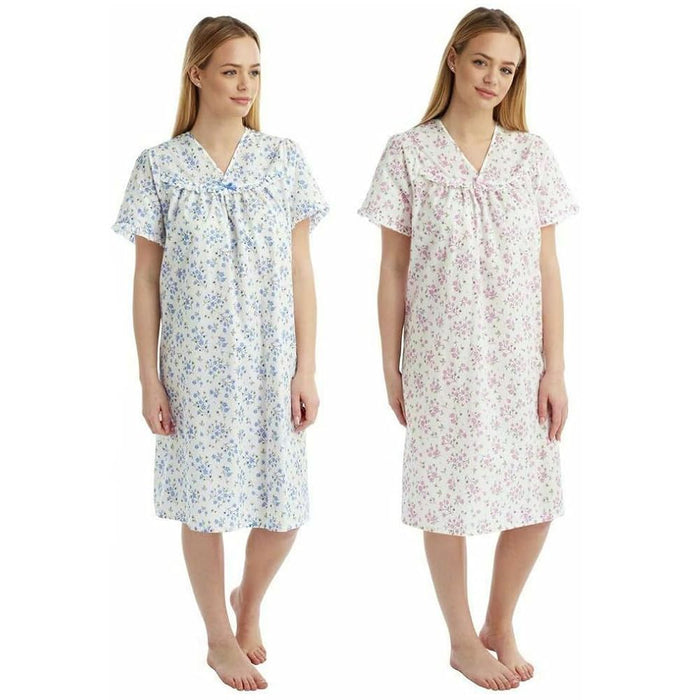 Women's Extra Small (XS) Floral Print Open-Back Nightgown
