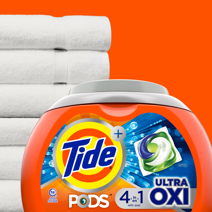 Tide PODS Liquid Laundry Detergent Soap Pacs 4-n-1 Ultra Oxi; HE Compatible 85 Count