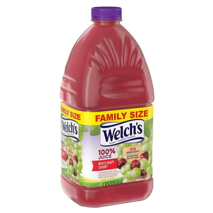 Welch's 100% Juice, White Grape Cherry, 96 fl oz Bottle