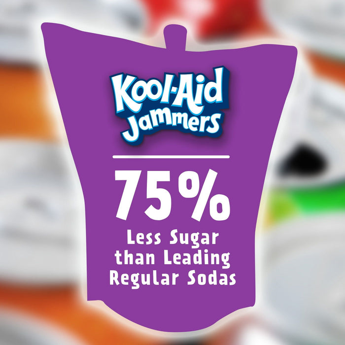 Kool Aid Jammers Grape Kids Drink 0% Juice Box Pouches, 10 Count Box, 6 fl oz