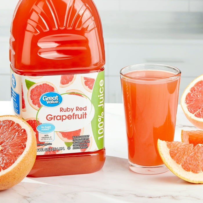 Great Value Ruby Red Grapefruit Juice, 64 fl oz