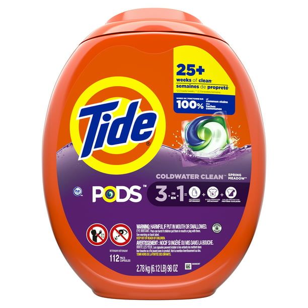 Tide PODS Liquid Laundry Detergent pacs Spring Meadow Scent 112 count