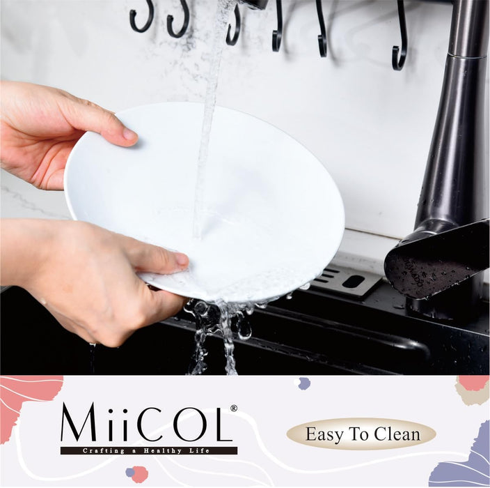 Miicol Ceramic Appetizer Plates Set of 6, White Dessert Plates 8 Inch, Small Dinner Plates, Modern Round Salad Plates, Porcelain Serving Dishes for Snack, Bread, Fruit, Microwave & Dishwasher Safe