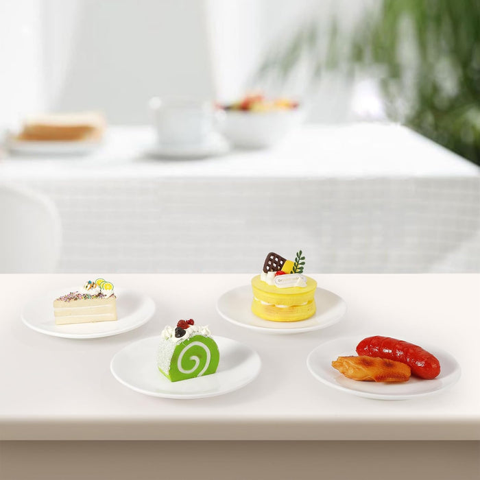 8 Pcs Porcelain Dessert Plates,6 inch White Appetizer Plates,Round Small White Plates,Small Plates for Appetizers,Ceramic Dessert Plate for Cake Snacks,Microwave Oven and Dishwasher Safe