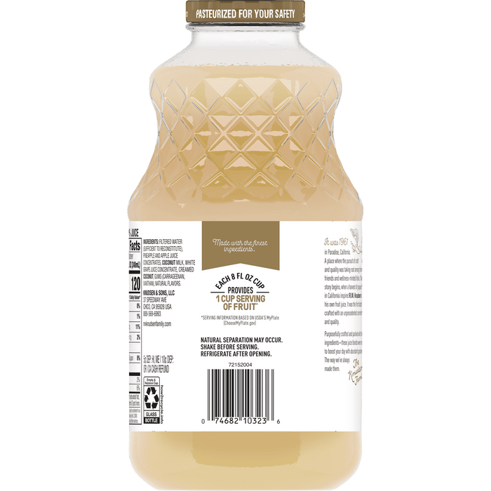 R.W. Knudsen Family Pineapple Coconut Juice Blend, 32 oz, Glass Bottle