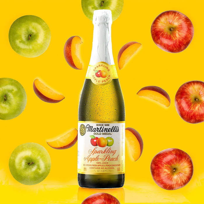 Martinelli's Gold Medal Sparkling Apple-Peach Cider with 100% Pure Juice, 25.4 fl oz