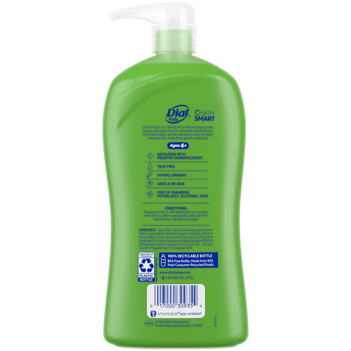Dial Kids 2-in-1 Body+Hair Wash, Melon, 32 fl oz