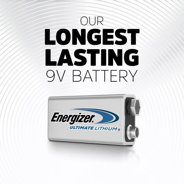 Energizer Lithium 9V Batteries (1 Pack), Lithium 9 Volt Batteries