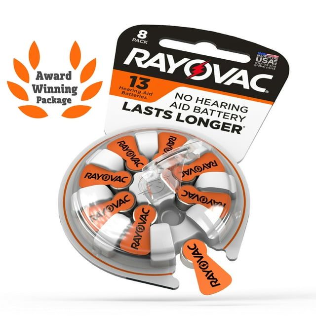 Rayovac Size 13 Hearing Aid Batteries (32 Pack), Size 13 Batteries