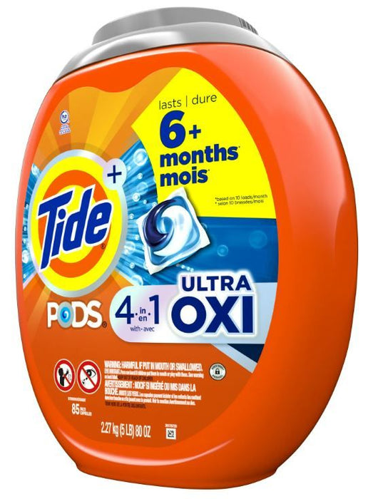 Tide PODS Laundry Detergent Packs, Ultra Oxi, 85 Count