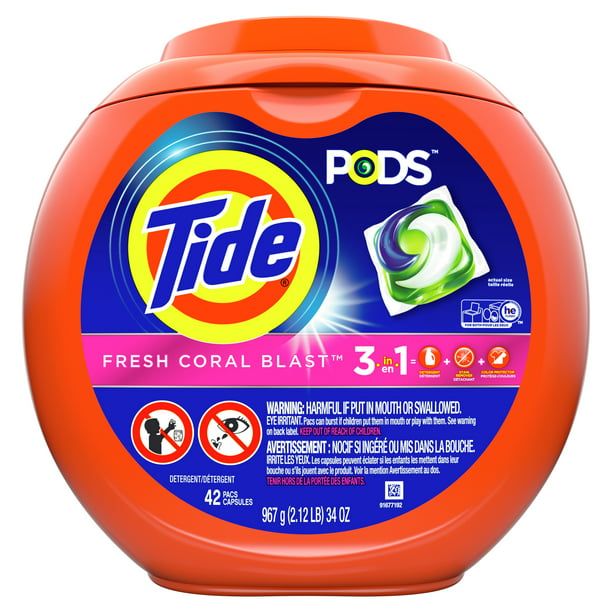 Tide Pods Fresh Coral Blast Laundry Detergent Pacs; 42 Ct