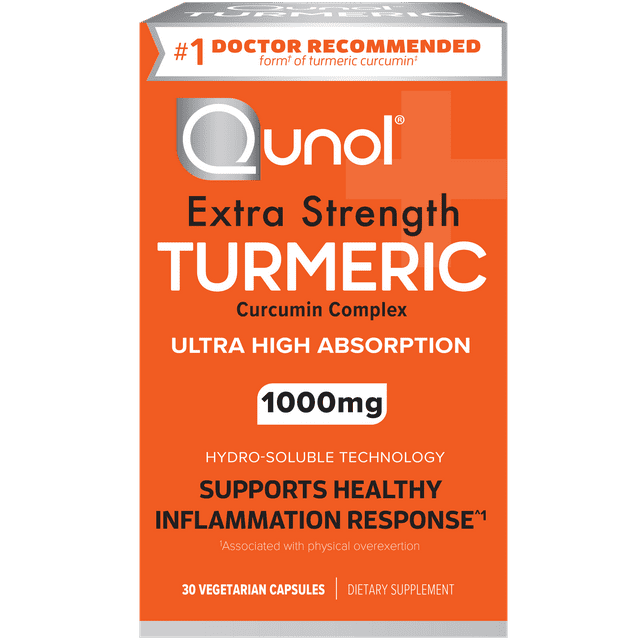 Qunol Turmeric Curcumin Capsules (30 Count) with Ultra High Absorption, 1000mg Joint Support Herbal Supplement