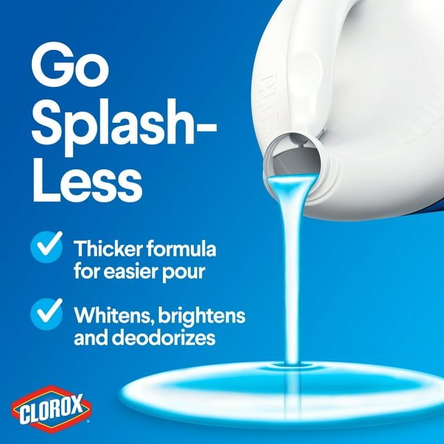 Clorox Splash-Less Liquid Bleach, Regular, 116 oz Bottle