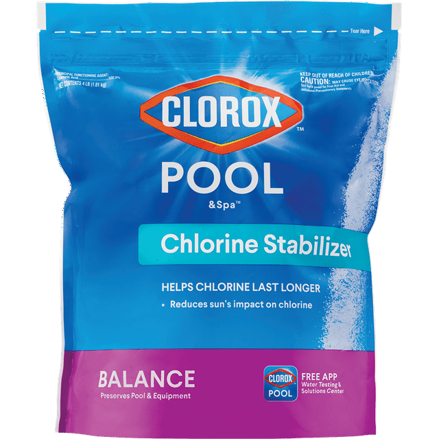 Clorox Pool&Spa Chlorine Stabilizer for Swimming Pools, 4 lb Bag