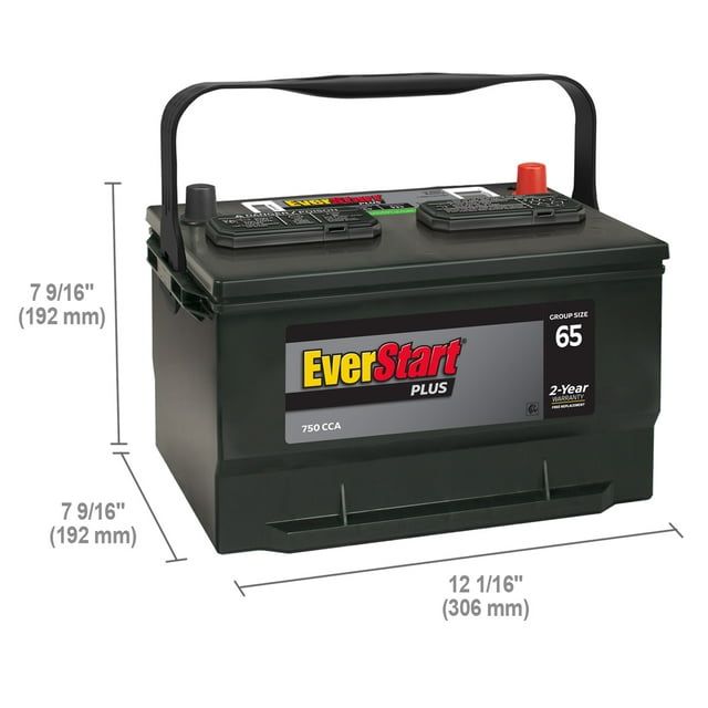 EverStart Plus Lead Acid Automotive Battery, Group Size 65 (12 Volt/750 CCA)