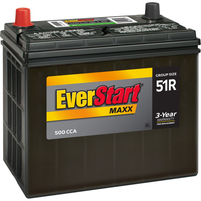 EverStart Maxx Lead Acid Automotive Battery, Group Size 51R 12 Volt 500 CCA