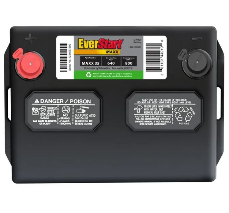 EverStart Maxx Lead Acid Automotive Battery, Group Size 35N, 12 Volt 640 CCA