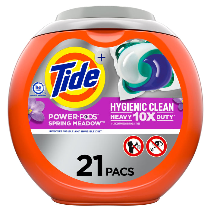 Tide Hygienic Clean Power Pods Laundry Detergent Pacs; Spring Meadow 21 Ct