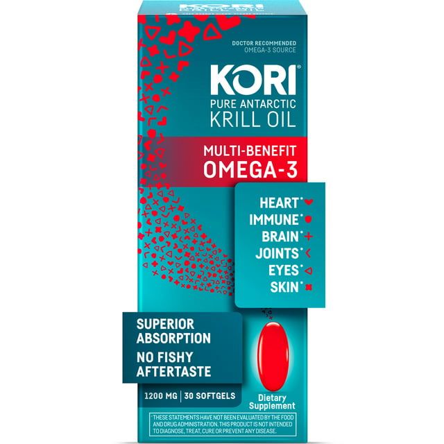 Kori Krill Oil Multi Benefit Omega-3 1200mg Dietary Supplement , 30 Softgels