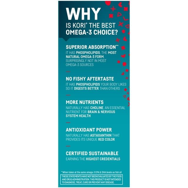 Kori Krill Oil Omega-3 400mg, 90 Softgels | Superior Omega-3 Absorption vs Fish Oil | No Fishy Burps | Omega-3 Supplement for Heart, Brain, Joint, Eye, Skin & Immune Health