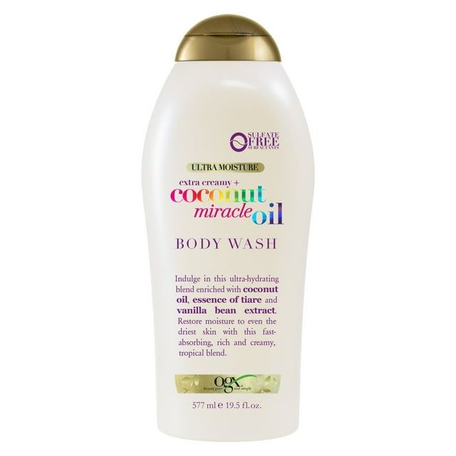 OGX Ultra Moisture Body Wash Extra Creamy + Coconut Miracle Oil, 19.5 fl oz