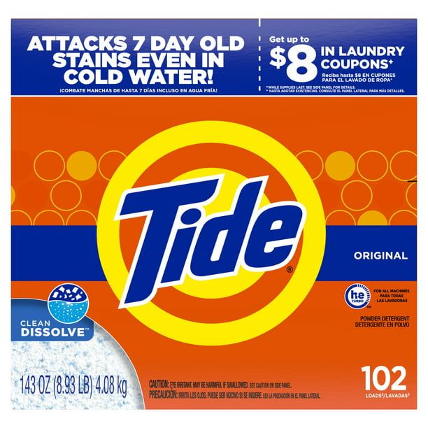 Tide Original 102 Loads Powder Laundry Detergent; 143 oz